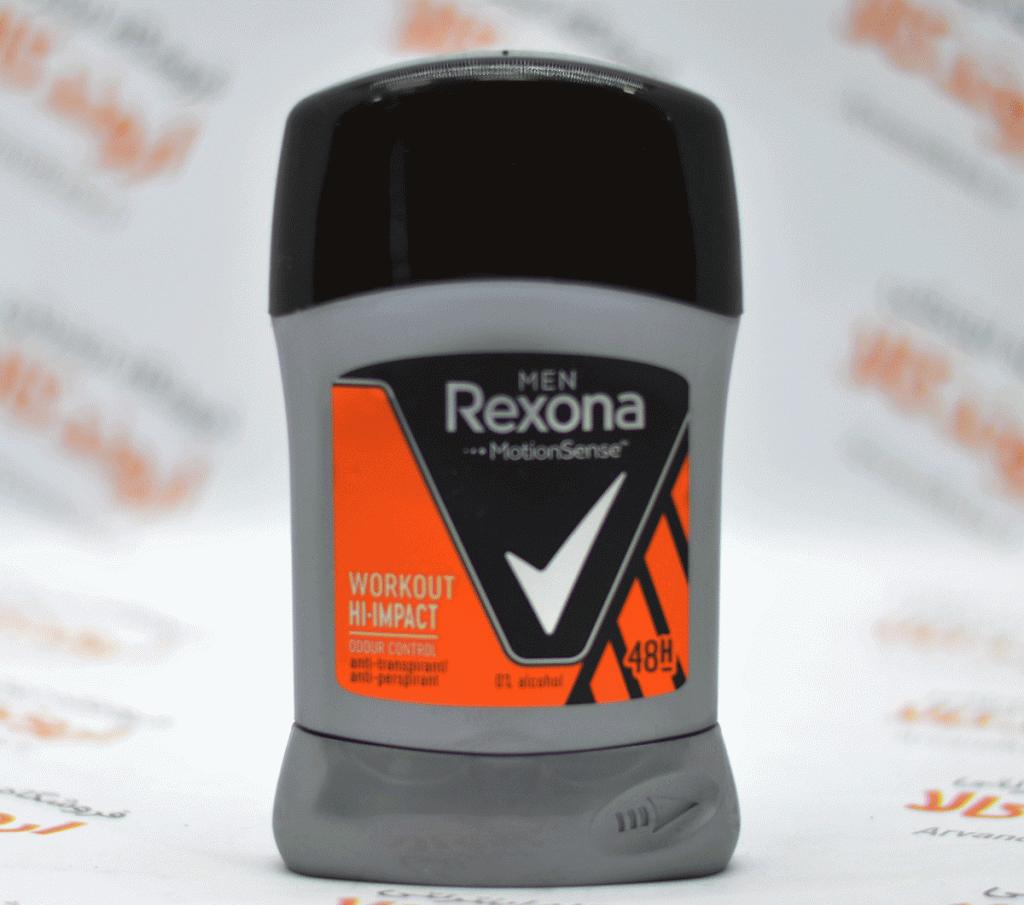 مام صابونی مردانه رکسوناREXONA مدل WORKOUT HI-IMPACT اصل روسیه 48 ساعته حجم 50 گرم اورجینال
